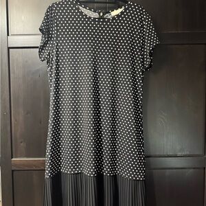 MICHAEL Michael Kors Black and White A-line Midi Dress